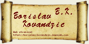 Borislav Kovandžić vizit kartica